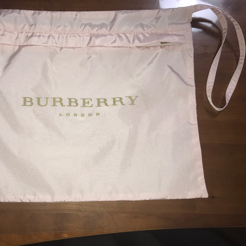 Burberry Pink Nylon New Zippered Pouch 11" x 8 1/2